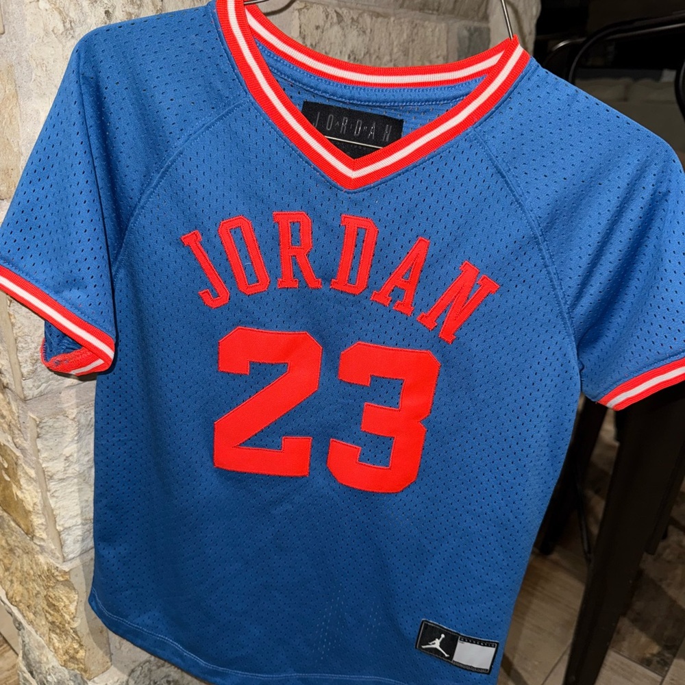 Jordan Kids Jersey in Blue with Red Accents